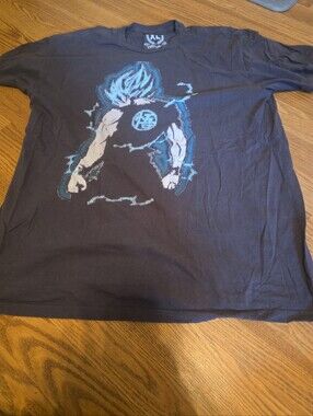 Black Short-Sleeve Men's Graphic Tee with Blue Artwork